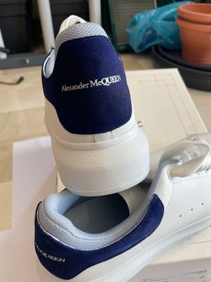 Alexander McQueen Limited Edition White Navy Sneakers Size 41 New