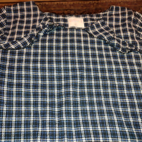 Compania Fantastica blue checkered blouse like new, no large