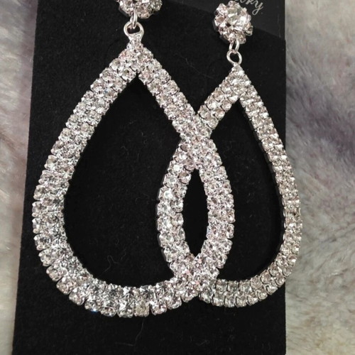 Evening earrings new, gray