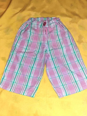 iDO Kids Summer Shorts Pink Green Checked Size 10 Years Like New