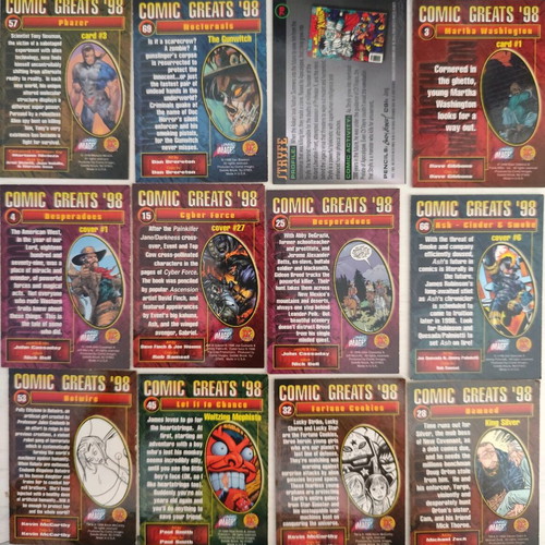 Comic Greats '98 card collection used, 18 pieces