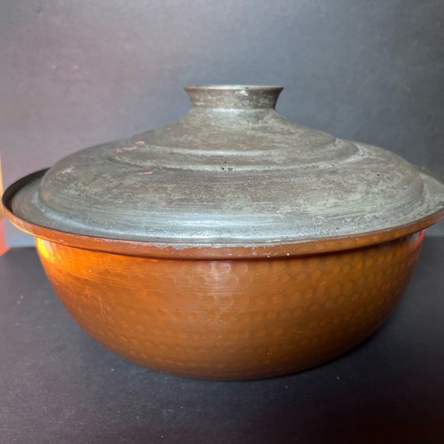 Large Copper Pot used, vintage bakiri 30 cm