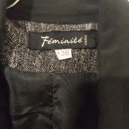 French jacket dark gray with black new, size 38