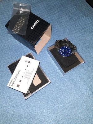 Casio Edifice watch like new, blue, waterproof 100m