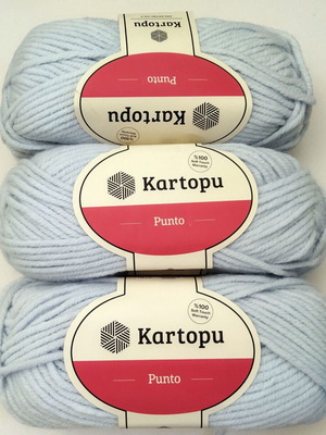 Kartopu Punto knitting yarn set 3 pastel blue new