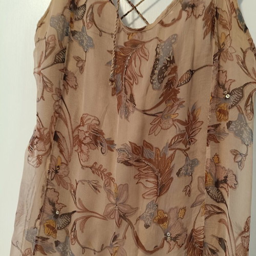 Motivi women's maxi dress, beige floral, lyocell
