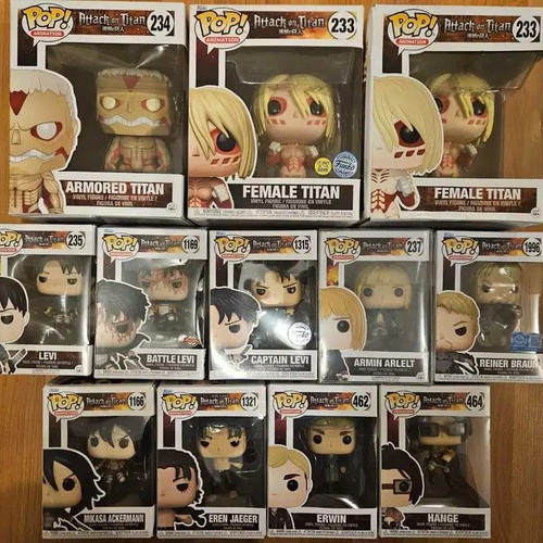 Anime Funko Pop collection with Attack on Titan, Naruto, Tokyo Ghoul, One Piece and more