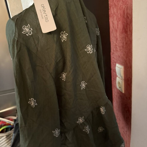 Khaki embroidered blouse Elisa Immagine