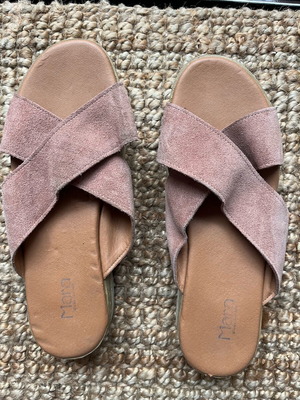 Suede leather flatforms Mara Shoes used, size 41, pink