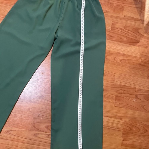 Viscose pants XL like new, dark green, high waist with elastic and drawstring