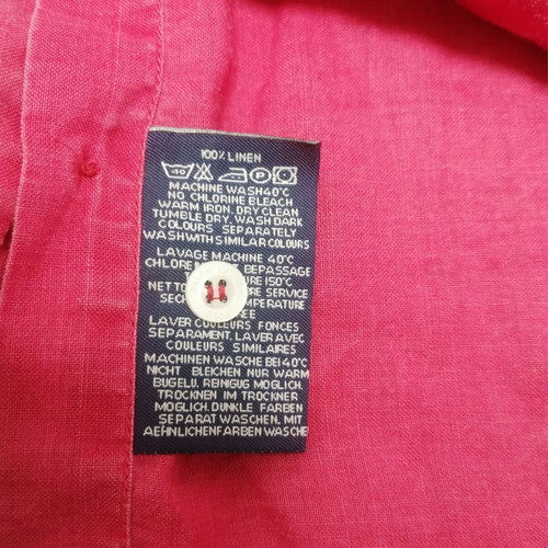 Linen shirt used, vintage red-pink, medium-large fit