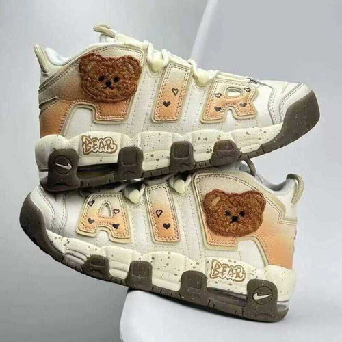 Nike Air More Uptempo GS Khaki Brown Bear design new sports sneakers