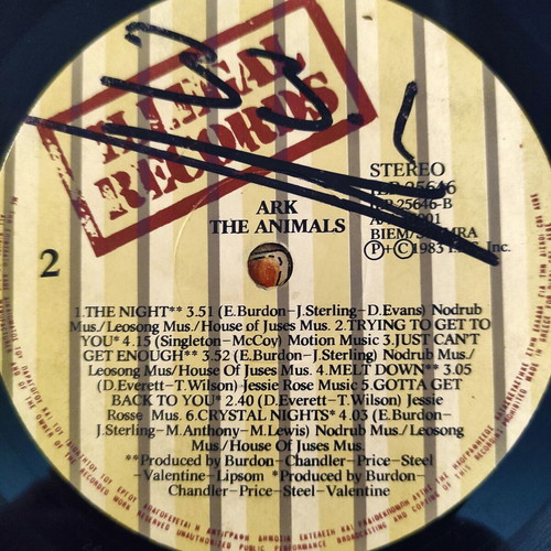 The Animals Ark LP vinyl album used, original Greek pressing 1983