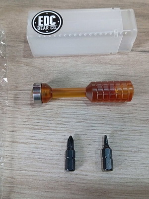 Amber Ultem μαχαίρι κατσαβίδι καινούριο με 6mm bits και ρουλεμάν