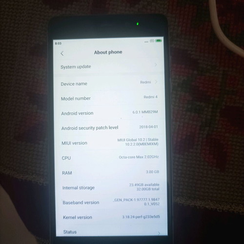 Redmi 4 cell phone used with new battery