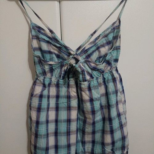 Pink Woman checked summer women's top like new, turquoise
