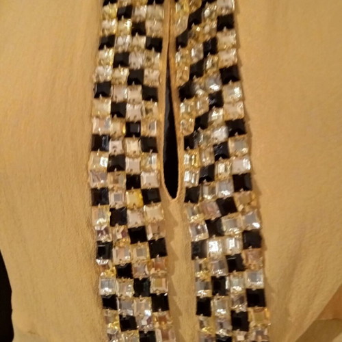 Pennyblack silk tank top mustard color size GB/10 new with strass
