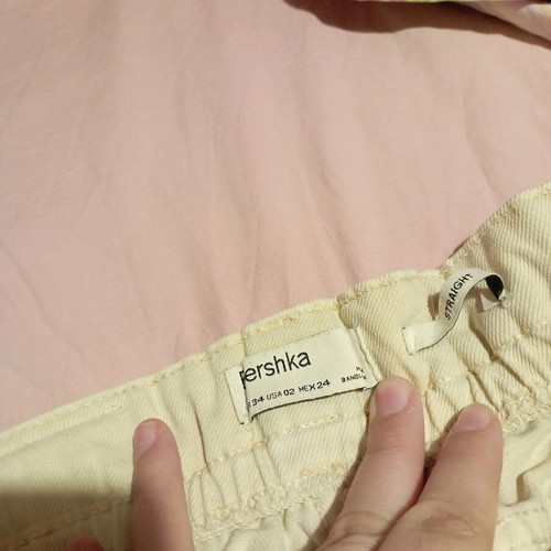 Straight jeans Bershka beige like new, size XS