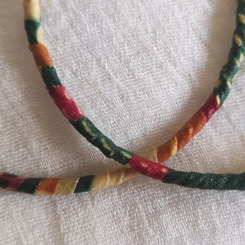 Earrings with African print used, 8cm diameter, colorful