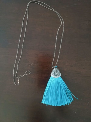 Long necklace with petrol tassel new