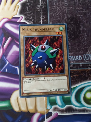 Mega Thunderball Yu-Gi-Oh! card near mint condition