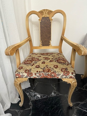Carved velvet armchairs used, set of 2 pieces