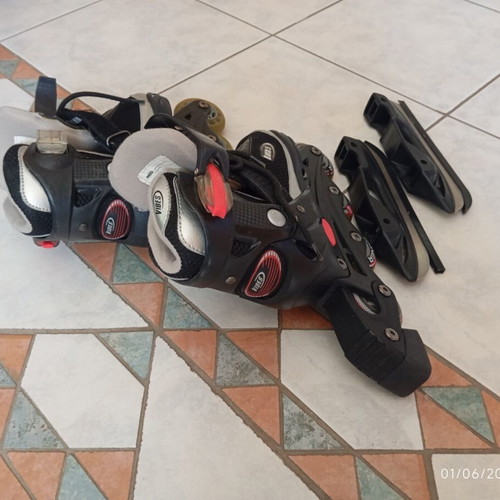 Vibes 2-in-1 Kids Inline Skates with Ice Blades, Like New, Sizes 28–31