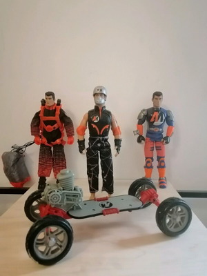 Action Man and Max Steel figures used, set of 6 vintage collectibles
