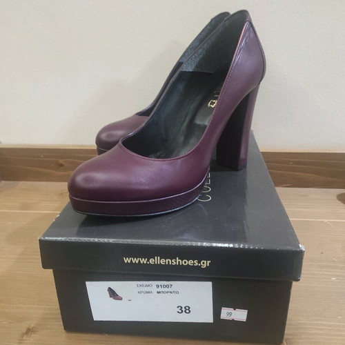 Ellen collection women's high heel shoe like new, burgundy size 38