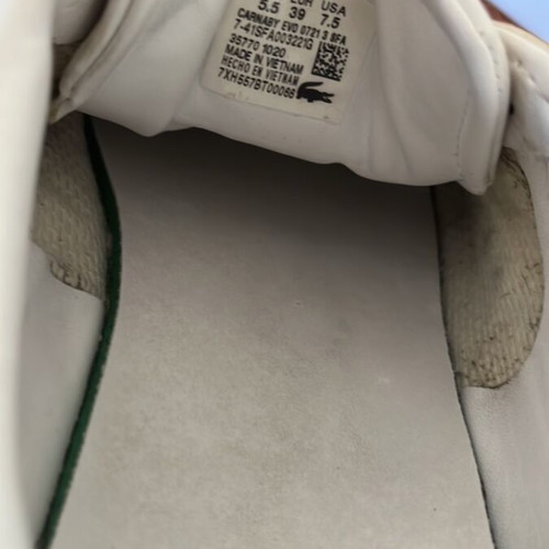Lacoste sneakers size 39 used, white