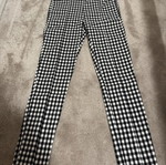 Bershka Gingham Pants slim fit high waist black and white like new