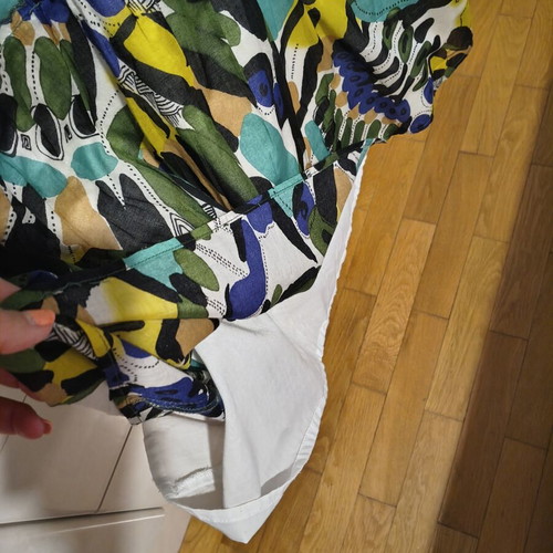 Promod dress like new, long colorful cotton with ruffles