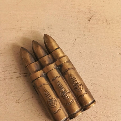 Hunter Bullet Lighter used, triple bullet design, collectible