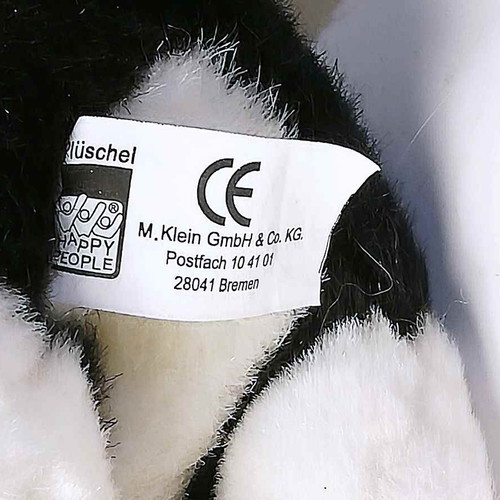 Plush cat black and white used Happy People