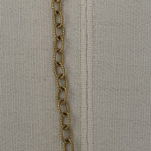 Chain necklace with embossed gold-colored links, like new
