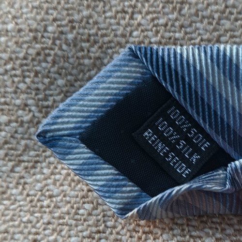 Amedeo Rusca Italian silk tie blue shades with white stripes