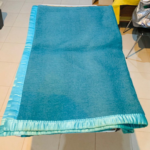 Wool blanket like new, unused, petrol color 200x140cm