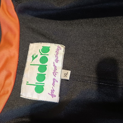 Diadora tracksuit jacket and pants, XL, grey black salmon