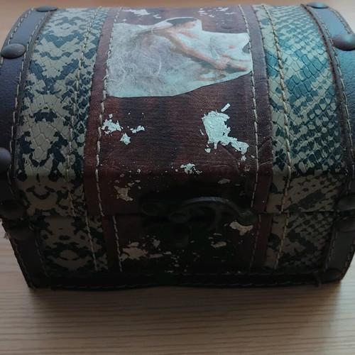 Handmade vintage jewelry box brown, new