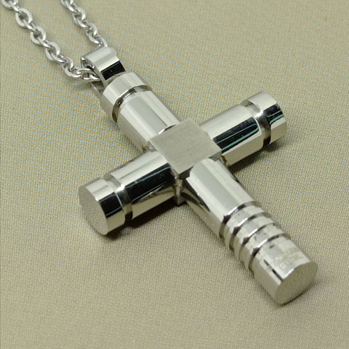 Men's Stainless Steel Cross Pendant with Chain, new, industrial design