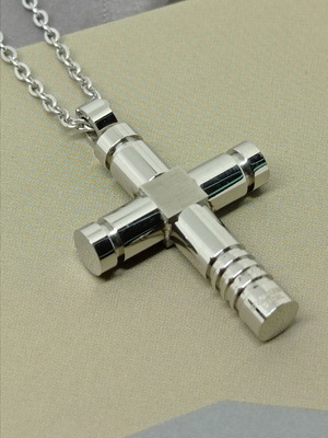 Men's Stainless Steel Cross Pendant with Chain, new, industrial design