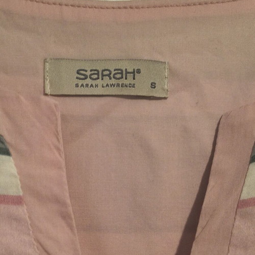 Sarah Lawrence sleeveless top like new, pink floral stripes