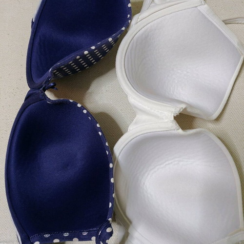 Marks & Spencer bra set white-blue polka dot like new, size 36D