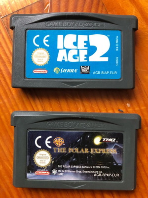 Game Boy Advance cartridges like new, pack with Polar Express and Ace Age 2