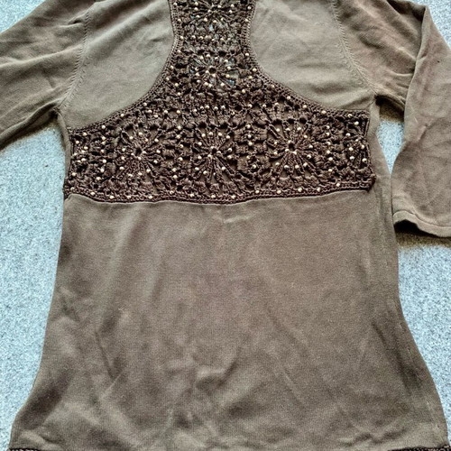 Guess by Marciano blouse brown like new, 3/4 sleeve, sizes S and M
