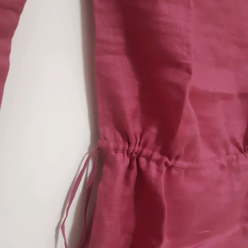 Boho dress Zara new, linen, fuchsia, embroidered, size M