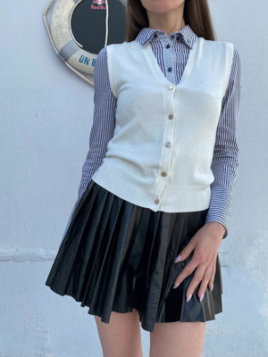 Πλεκτό γιλέκο Zara σαν καινούργιο, άσπρο, μέγεθος S/M