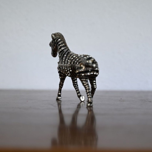 Metal zebra figurine decorative, like new