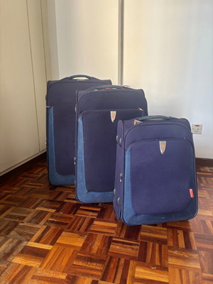 Carlton 3-piece luggage set used, blue