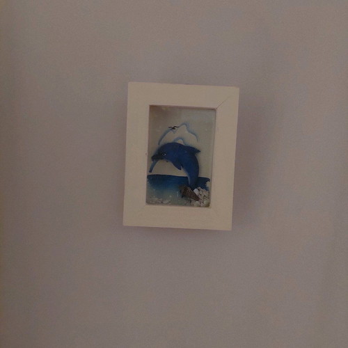 Decorative white frame with dolphin theme like new